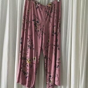 Women’s Cozy Rozy California Lounge Capri Pant Mauve/Florals Made in USA Size M